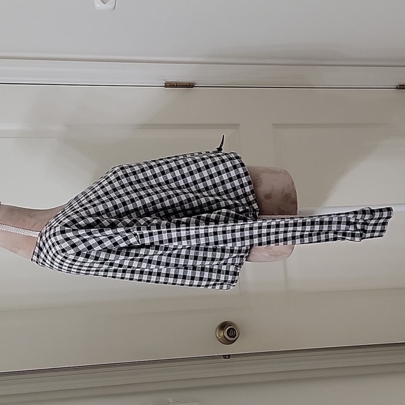 Forever 21 Size L Black & White Checker Pullover, Long Sleeve, Drawstring Waist - Picture 4 of 11